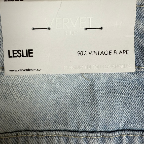 VERVET Leslie 90s Vintage Flare Distressed High Rise Blue Jeans NWT Size 30 Long - Picture 12 of 13